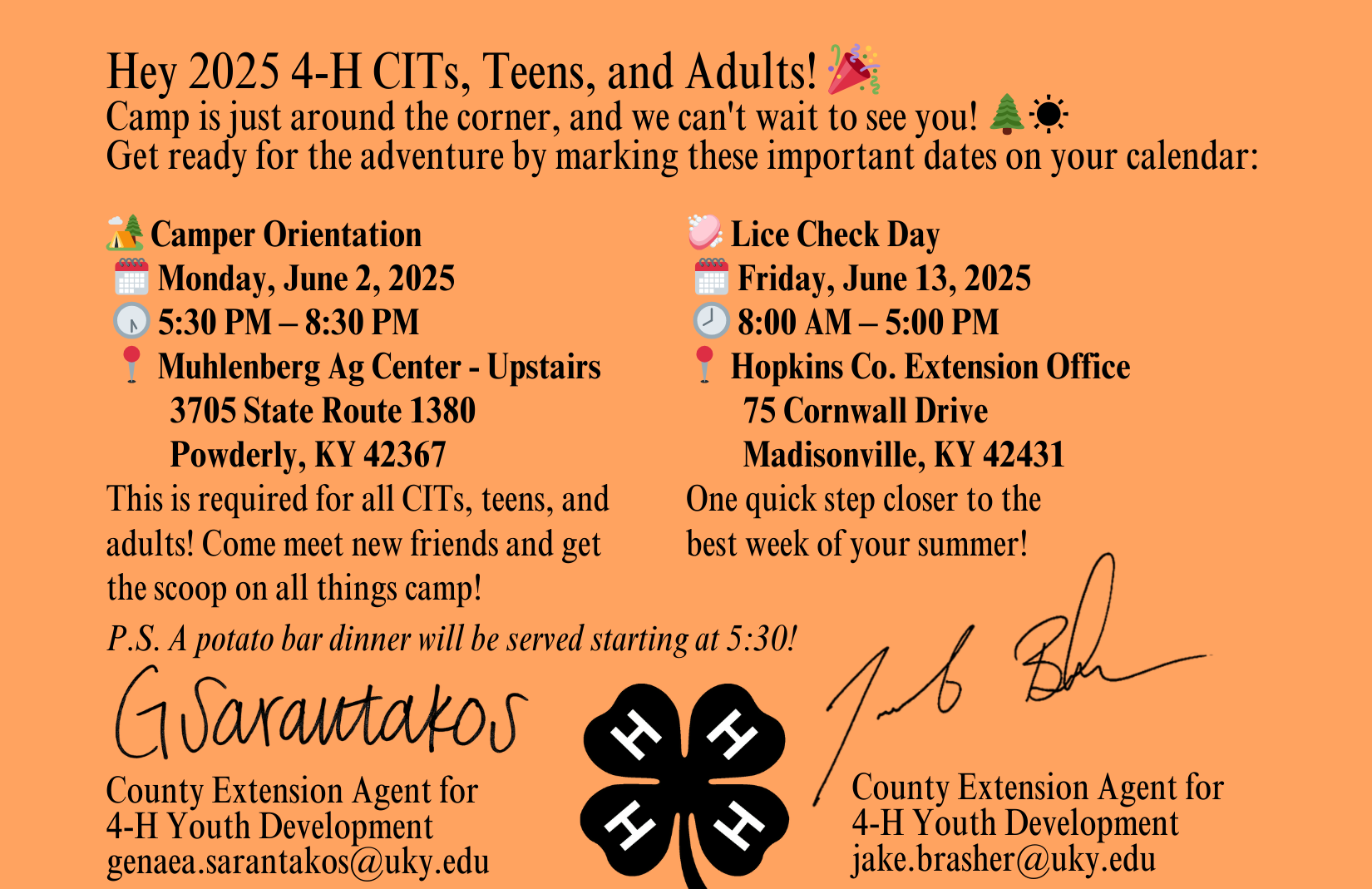 CIT's, Teen, & Adult Camper Info 