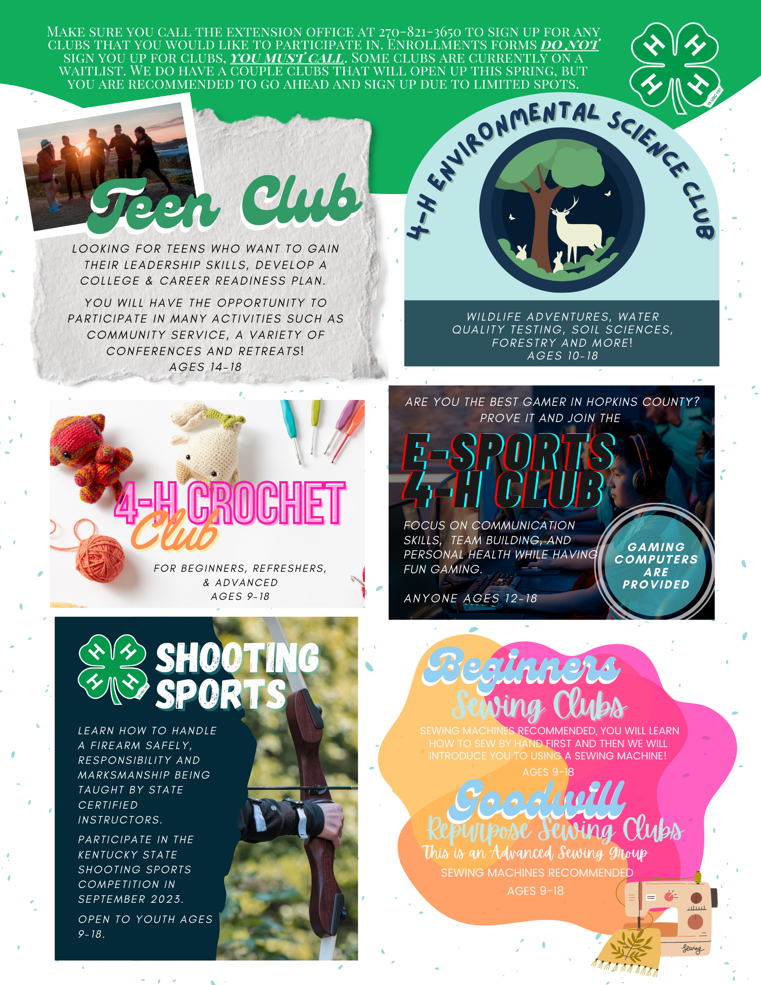 List of all 4-H Clubs