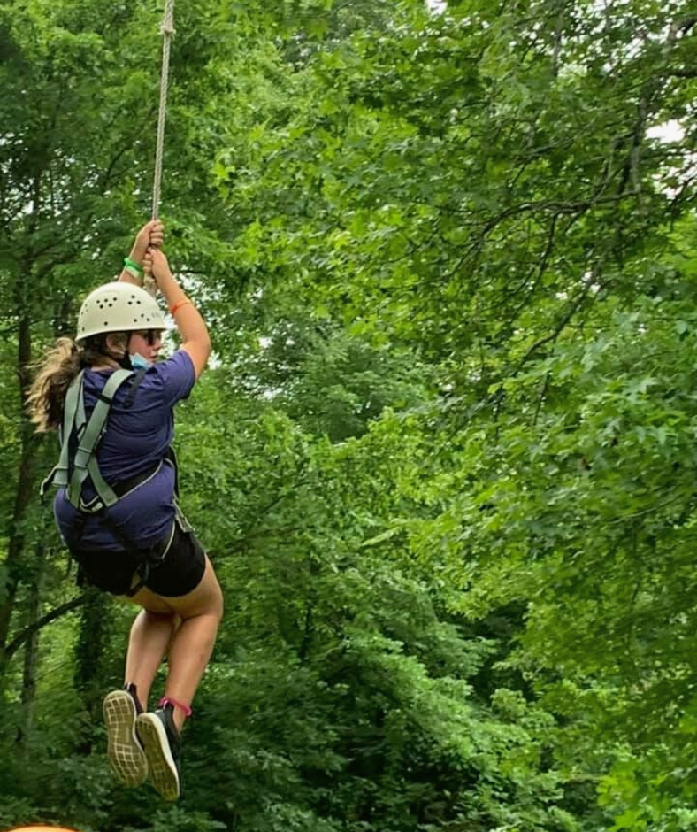 Girl at 4-H Camp Ziplining